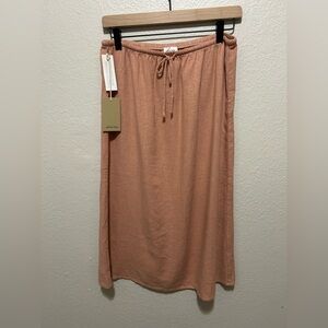 NWT Wilfred Free Linen Viscose Midi Skirt Medium Terracotta Capsule Minimalist